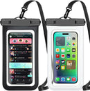 Waterproof Phone Pouch,2 Pack Black White Phone Waterproof Case,Cell Phone Dry Bag,Protection Level: IP68,Beach Cruise for Apple iPhone,Samsung,and More,Lanyard Included,(Fits Up to 8.3”),Black,White — 1