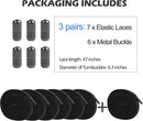 ZHENTOR Elastic Shoe Laces, Elastic No Tie Shoelaces for Sneakers, One Size Fits All Adults and Kids Shoes | Black 02W | 3 Pairs — 2