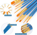 AROIC 10 Pcs Paint Brushes, Acrylic Oil Watercolor Painting Brush Set | 10pcs-blue — 3