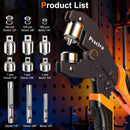 Preciva 3-Size Grommet Tool Kit - 1/2" 1/4" 3/8" Hole Punch & Eyelet Setting Tool with 300Pcs Grommets | Handheld Eyelet Plier for Tarps, Tents, Canvas, Vinyl & Leather Crafting — 2