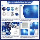 Blue Silver Balloon Garland Arch Kit for Birthday Decorations | Metallic Blue Silver — 5