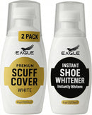 Eagle Sneaker Whitener for Shoes – 2 Pack White Shoe Polish & Scuff Cover | Instantly Whitens, Restores, & Covers Scuffs on Leather, Canvas, Mesh, Foam & Rubber | Built-In Sponge Applicators — 1