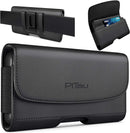 PiTau Holster for Samsung Galaxy Ultra S26 S25 S24 S23 S22 S21 A73 A54 A53, Phone Belt Clip Holder Case for Google Pixel Pro XL 9 8 7 6 4 3, Men's Big Cellphone ID Card Carrying Pouch, Black X-Large — 1