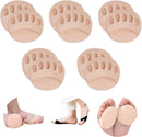 Ball of Foot Cushions Honeycomb Fabric Metatarsal Pads Invisible Socks Pads for Women and Men Reusable Forefoot Pads (5 Pairs-Beige) 1