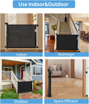 Veraste Retractable Baby Gate for Doorways and Stairs, Mesh Safety Gate for Pet, Indoor & Outdoor Use, One-Hand Operation, Easy Installation, 33.6" Tall, Expands to 55" Wide（Black,33.6"x55" — 6