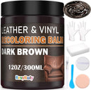 Leather Recoloring Balm Dark Brown Leather Dye Vinyl Paint Car Interior Seat Furniture Couch Recliner Chair Boots Jacket Shoes Bag Purse — 1