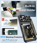 BXYJY for iPhone 16 Pro Max Case Wallet, Card Holder (4-5 Cards), Black — 3
