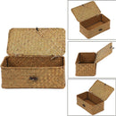 Wicker Storage Basket with Lid, Seagrass Storage Baskets for Organizing — 8