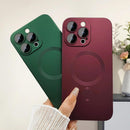 ankofave Magnetic for iPhone 15 Pro Phone Case for Women, Matte Luxury Soft Metallic Luster Design with Camera Lens Protector, Compatible with Magsafe Case for iPhone 15 Pro 6.1"-Red Wine — 3