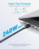 Anker USB C to USB C Cable, 240W Fast Charging Cord (2-Pack, 10 ft, Black) 2