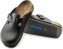 Birkenstock Unisex Adult Boston Super Grip Leather Clogs – Black — 6