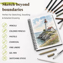 Conda 8.5"x11" Hardbound Sketch Book, 80-Sheets 90gsm Double-Sided Hardcover Sketchbook, Spiral Sketch Pad, Durable Acid Free Drawing Art Paper for Adults | 8.5"x11" 1 Pack | Black — 3
