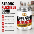 Contact Cement Adhesive, Neoprene Glue with Brush for Wood Leather, 4.16 Oz — 2