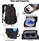 Nerlion 35L Hiking Backpack Travel Backpack for Men Women Camping Waterproof Outdoor Hiking Daypack Lightweight Backpack Black Orange — 2