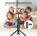 ATUMTEK Selfie Stick Tripod, 3-in-1 Extendable Aluminum Phone Tripod with Detachable Bluetooth Remote, Compatible with iPhone 17/16/15/14/13/12/11/11 Pro/XS Max/XR and Samsung Smartphones, Black photo 4
