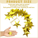 6PCS Gold Star Garland Decorations - 78 Feet Double Side Hanging Stars Decorations for Ceiling, Paper Star Garland Gold Star Streamers for Birthday Wedding Engagement Homecoming Classroom Party — 3