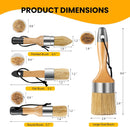 Chalk and Wax Paint Brush Furniture Set of 4, Natural Bristles | 1 Large Oval + 3 Small Round, 4 Pack — 7