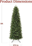 Best Choice Products 6ft Artificial Pencil Christmas Tree with LED Twinkling Lights, Pre-Lit Spruce Realistic Holiday Xmas Décor, 250 Lights, 618 Tips — 7