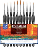 10Pcs Micro Paint Brushes Set with Triangular Handles - For Acrylic, Watercolor, Crafts, Models | Black — 3
