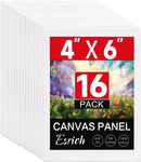 ESRICH 16 Pack 4x6 Inch Small Canvases for Painting, Painting Canvas 4x6 Inch Cotton Primed Acid Free Mini Blank Canvas Panels for Oil Paint,Watercolor,Acrylic Paint, Gouache, Tempera | 4x6in — 1