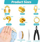 Acejoz 1200 Pcs Gold Crimp Beads Kit, Jewelry Making Supplies Include Crimp Covers, Crimp Tubes, Wire Guardians,… — 2