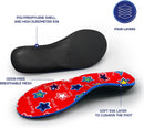 Pure Stride Kids Orthotics - Shoe Insole & Support for Metatarsals, High Arch, Flat Feet - Pain Relief for Plantar Fasciitis, Arch, Heel - 1 Pair, Youth 4-4.5, H08 - Gen 2 — 2