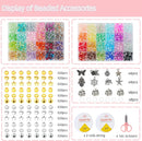 REVKI 1300PCS 8mm Mixed Crackle Glass Beads for Bracelets Making with Accessories, 48 Colors Crystal Glass Beads… — 3
