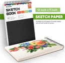 Soucolor Sketch Book,3 Pack 9"x12" Sketchbook for Kids Drawing Paper Pad | Black | 9" x 12" (Pack of 3) — 5