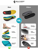 WalkHero 220+lbs Pain Relief Insoles, High Arch Support Inserts Women Men