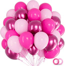 Pink Balloons Metallic, 60Pcs 12Inch Hot Pink Latex Balloon and Dark Magenta Balloons for Birthday Baby Shower Princess Party Decorations — 1