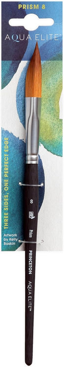 Princeton Aqua Elite Prism Brush, Synthetic Bristles, Short Handle Watercolor Paintbrush, Matte Black, Size 8, 1 Count — 2