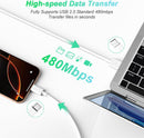 USB to USB C Cable 6ft 2Pack for iPhone 15/16/17 Charger Cord, Car Carplay Cable Fast Charging Compatible for Apple 17 Pro Max/16 Plus/for IPad Pro 12.9/11/Air 5th/4th Mini Gen, Type C Charge 6 Foot 5