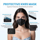 akgk KN95 Face Mask 50 PCS, Breathable Protection Masks, 5-Ply KN95 Black Masks, Cup Dust Safety Masks — 5
