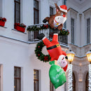 8FT Hanging Inflatable Christmas Climbing Santa & Reindeer Decor — 3