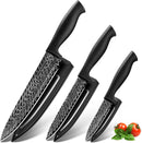 Gourmetop 3PCS Kitchen Knife Set with Cover, Sharp Black Knives for Cooking — 1