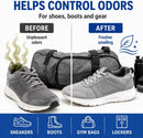 Knixmax Sneaker Deodorizer Shoe Freshener Balls, Odor Eaters for Shoes Boots Mules, Smell Eliminator Ball for Gym Gear Bags and Lockers, Fresh Linen Scent, Pack of 6, Black White — 3