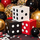 132Pcs Casino Theme Party Decorations, Dice Boxes Large Poker Cards Black Red Gold Balloon Garland Star Foil Balloons for Vegas Themed Party and Casino Night Birthday Celebrations — 5