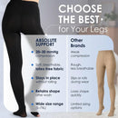 ABSOLUTE SUPPORT Compression Pantyhose 20-30mmHg, Opaque, Black, Medium — 7