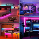 HBOWMDJIA Led Lights for Bedroom 200 FT (2 Rolls 100 FT), with Remote and Application Control RGB Color Changing LED Strip Lights, Music Synchronization, Used for Room, Family, Party Decoration | 200FT — 8