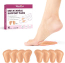 Welnove Metatarsal Pads for Women Men - 4 Pairs Leather Ball-of-Foot Cushions for Forefoot Support - Soft Ball of Foot Pads for Pain Relief, Metatarsalgia, Morton's Neuroma, Fit for High Heels, Shoes 1