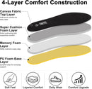 riemot 2 Pairs Memory Foam Insoles for Men 8mm Cushioning Black US10/EU43 - Black 2 Pairs — 2