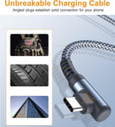 USB to USB C Cable Right Angle 2-Pack 6.6ft 3.1A Fast Charging Carplay Cord 3