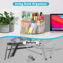 Rotating Markers Organizer for Kids, Acrylic Lazy Susan Organizers for Desks, 360 Degree Spinning Pencil Holders Pen Holders, Clear Arts and Crafts Organizer Storage, Art Supply Storage 6 Compartments — 4