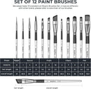 Nicpro 12pcs Artist Paint Brush Set, Paint Brushes for Acrylic Painting | Silver — 6