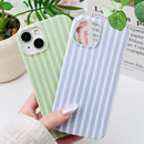 Cute Striped Case for iPhone 15 6.1",Pink/Yellow — 5