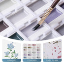 Fuumuui CREAMORA Watercolor Paint Set 24 Color Opaque Semi-Solid Muted Gray Tone Paint | for Soft Gradient, Professional Adult Beginner Artist Supplies for Realistic Landscape Hobbyists Art Painting | Low-key | 1 Count (Pack of 1) — 4