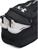 Under Armour Unisex Hustle 6.0 Backpack, 002 BLACK, OSFM | One Size | (002) Black / Black / White — 6