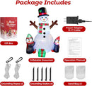 6FT Outdoor Christmas Inflatables Snowman, Inflatable Snowman Penguin Xmas Blow Ups Yard Decor with LED Lights for Yard Lawn Holiday Party Decor, Christmas Decorations Yard Garden Decor — 8