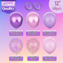 Pink and Purple Balloons, 68PCS 12 Inch Metallic Purple Pink Confetti Latex Balloons with Ribbon, Party Balloons for Girls Birthday Baby Shower Wedding Party Decorations | Pink Purple — 4