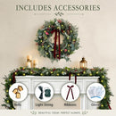 WANNA-CUL 24In Christmas Wreath for Front Door with 3M 30 LED Timer Lights — 2